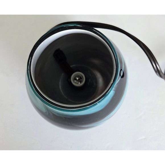Intertek Electric Accent Lamp Swirl Glass Aqua Teal Turquoise Brown Swirl 6" - Picture 4 of 8